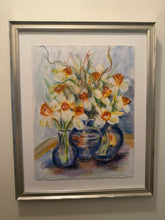 Load image into Gallery viewer, Three Blue Vessels with flowers