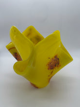 Load image into Gallery viewer, Yellow Vase with small fall abstract design