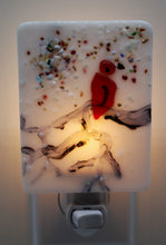 Load image into Gallery viewer, Red Cardinal on White Glass Night Light