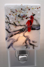 Load image into Gallery viewer, Red Cardinal on White Glass Night Light