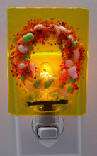 Load image into Gallery viewer, Fall Wreath on Yellow Transparent Glass