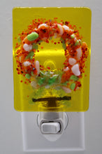 Load image into Gallery viewer, Fall Wreath on Yellow Transparent Glass