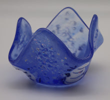 Load image into Gallery viewer, Blue Christmas Candle Votive or candy dish