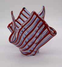 Load image into Gallery viewer, Red, Blue and white Stripped Handkerchief Vase