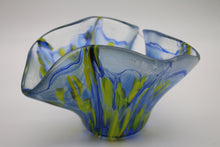 Load image into Gallery viewer, Blue and Yellow Stringer Flower Vase