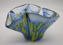 Load image into Gallery viewer, Blue and Yellow Stringer Flower Vase