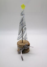 Load image into Gallery viewer, Christmas Tree with Yellow Star at top in birch Wood Stand