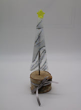Load image into Gallery viewer, Christmas Tree with Yellow Star at top in birch Wood Stand