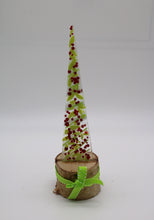 Load image into Gallery viewer, Christmas Lime Green with red berries tree in Birch Wood Stand