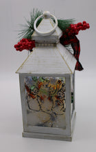 Load image into Gallery viewer, Small White Wooden Snowman Lantern