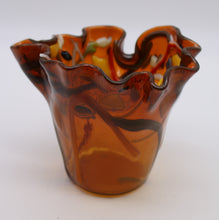 Load image into Gallery viewer, Dark Amber with Fall colors Vase