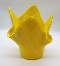 Load image into Gallery viewer, Yellow Swirled Flower Vase