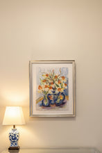 Load image into Gallery viewer, Three Blue Vessels with flowers
