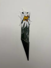 Load image into Gallery viewer, White Daisy on Green Dichroic plant stake

