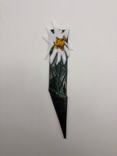 Load image into Gallery viewer, White Daisy on Green Dichroic plant stake

