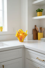 Load image into Gallery viewer, Yellow Vase with small fall abstract design
