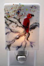 Load image into Gallery viewer, Red Cardinal on Branch in Winter sky Night Light
