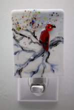 Load image into Gallery viewer, Red Cardinal on Branch in Winter sky Night Light
