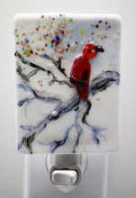 Load image into Gallery viewer, Red Cardinal on Branch in Winter sky Night Light
