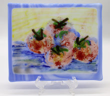 Load image into Gallery viewer, Peaches on Blue Plate
