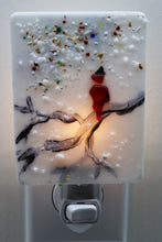 Load image into Gallery viewer, Red Cardinal on Branch Night Light on White Opaque Glass
