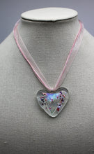 Load image into Gallery viewer, Jewelry - Clear Heart with small pieces of glass sprinkled across Dichroic triangle.
