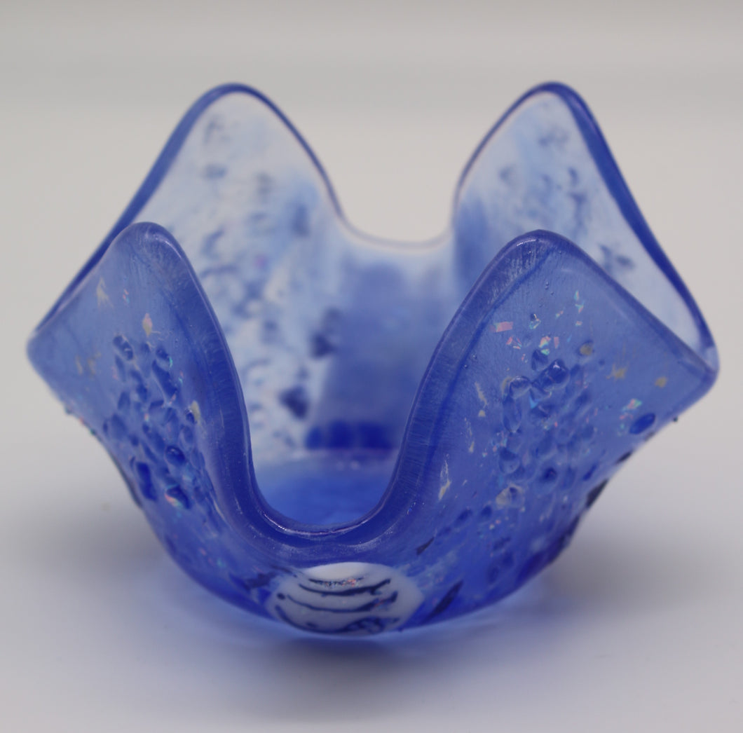 Blue Christmas Candle Votive or candy dish