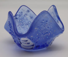 Load image into Gallery viewer, Blue Christmas Candle Votive or candy dish
