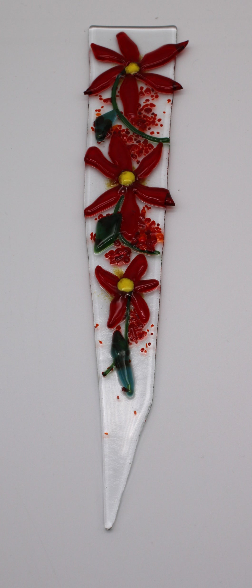 Three Red Flower Plant Stake