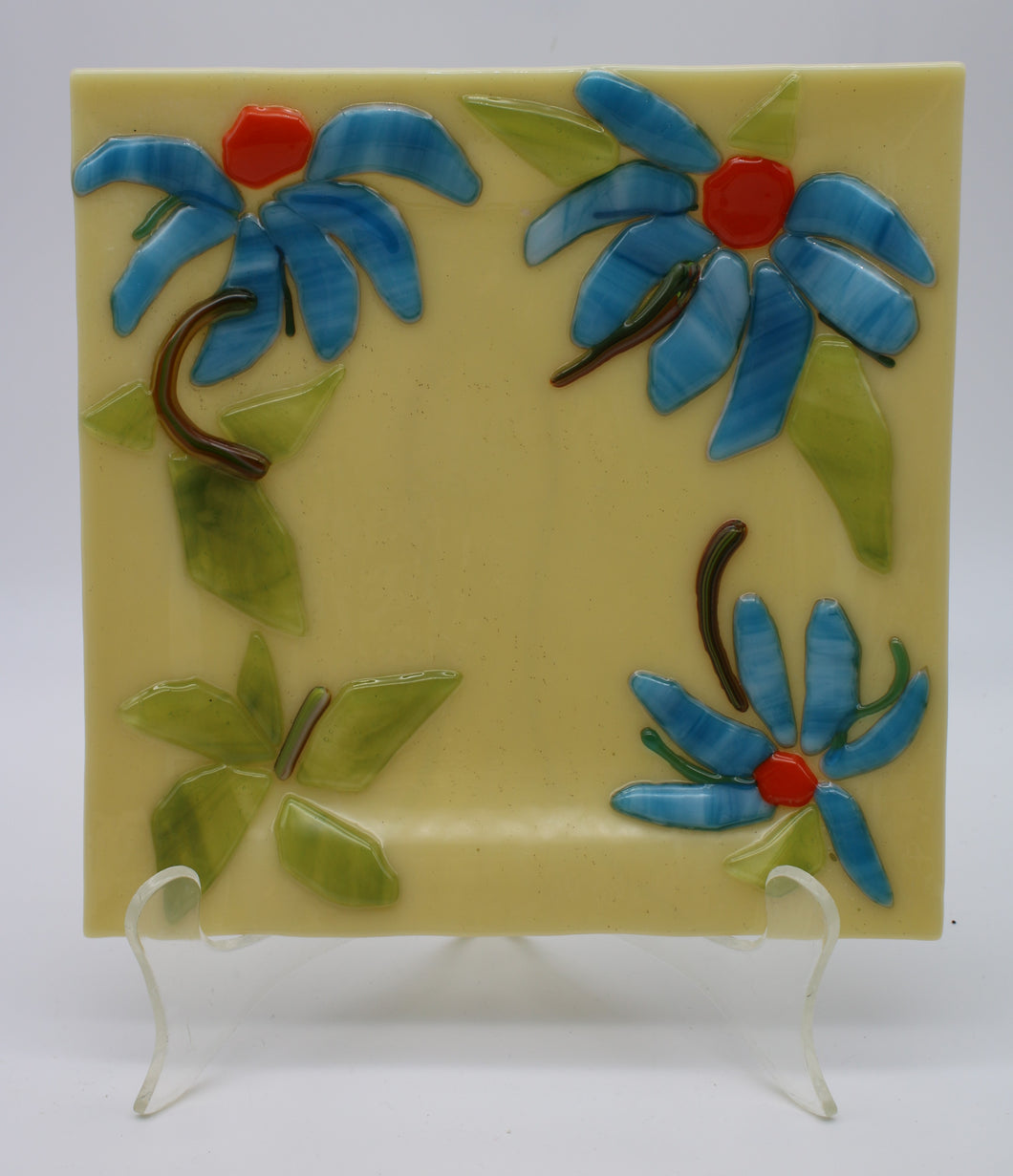 Cream Colored Flower Serving Plate