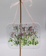 Load image into Gallery viewer, White and Pink Flower in field Suncatcher
