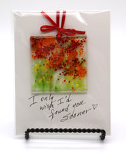 Load image into Gallery viewer, Orange and Red wild flower sun catcher Card
