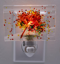 Load image into Gallery viewer, Fall Leaf Night Light on White Streaky Glass
