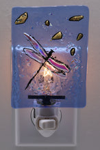 Load image into Gallery viewer, Dragonfly Night Light on Blue Glass
