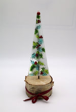 Load image into Gallery viewer, Christmas Holly Tree with Birch Wood Stand
