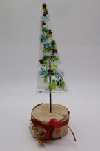 Load image into Gallery viewer, Christmas Holly Tree with Birch Wood Stand
