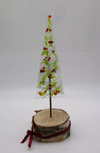 Load image into Gallery viewer, Christmas Lime Green with red berries tree in Birch Wood Stand
