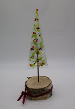 Load image into Gallery viewer, Christmas Lime Green with red berries tree in Birch Wood Stand
