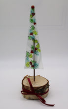 Load image into Gallery viewer, Christmas Holly Tree with Birch Wood Stand
