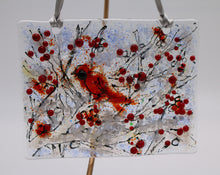 Load image into Gallery viewer, Winter Tree with cardinals suncatcher
