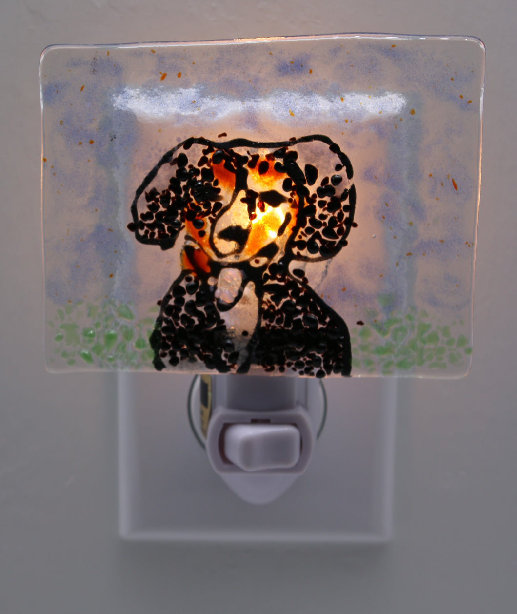 Black, white and brown puppy Night Light