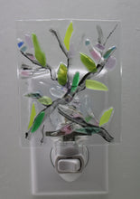 Load image into Gallery viewer, Clear, Pink and Blue Flowers on Clear Glass Night Light
