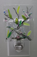 Load image into Gallery viewer, Clear, Pink and Blue Flowers on Clear Glass Night Light
