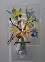 Load image into Gallery viewer, Blue, Green, Yellow and Mixed Flowers on Clear Glass Night Light
