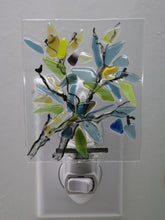 Load image into Gallery viewer, Blue, Green, Yellow and Mixed Flowers on Clear Glass Night Light
