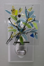 Load image into Gallery viewer, Blue, Green, Yellow and Mixed Flowers on Clear Glass Night Light
