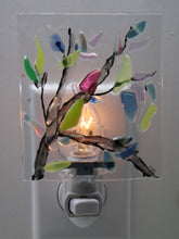 Load image into Gallery viewer, Blue, Pink, Clear and Mixed Flowers on Clear Glass Night Light
