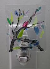 Load image into Gallery viewer, Blue, Pink, Clear and Mixed Flowers on Clear Glass Night Light
