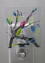 Load image into Gallery viewer, Blue, Pink, Clear and Mixed Flowers on Clear Glass Night Light
