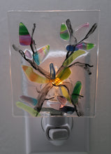 Load image into Gallery viewer, Blue, Green, Pink and Mixed Flowers on Clear Glass Night Light
